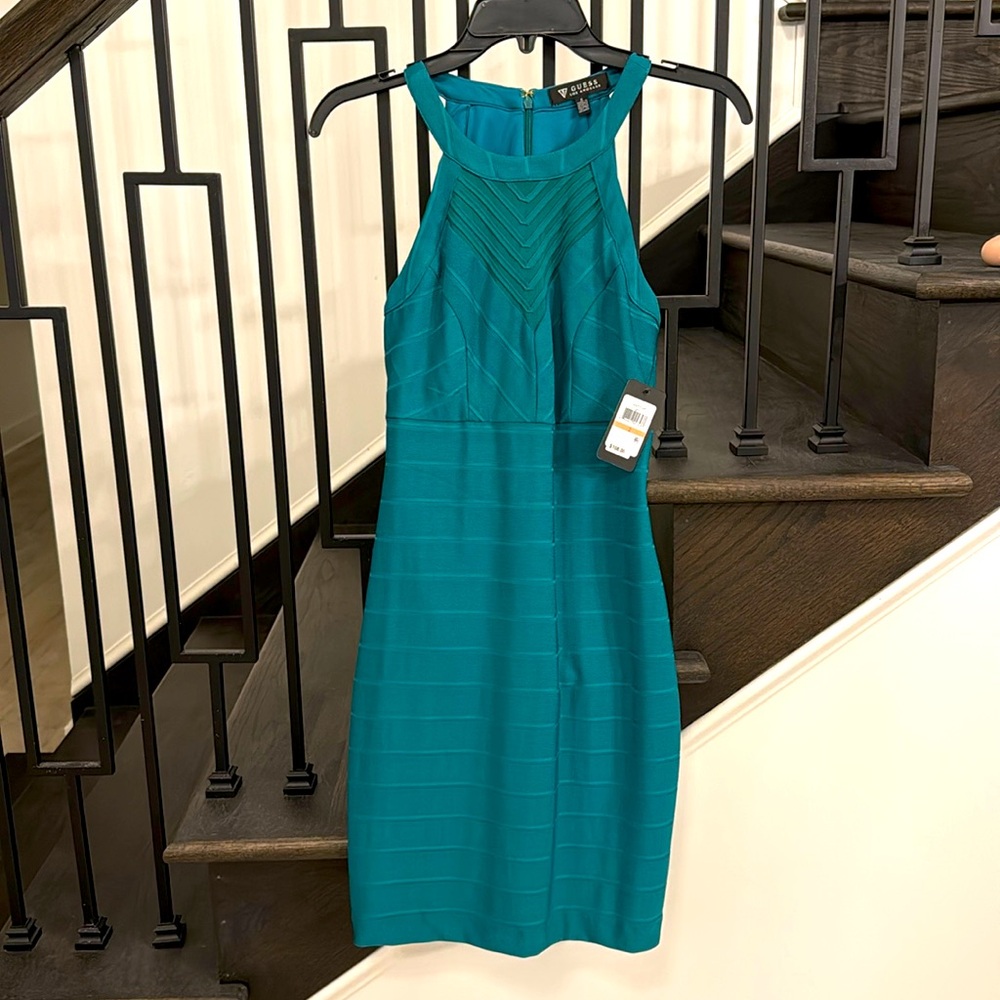 Guess Mini Bodycon Halter Dress - Green Size 2 (New with tags)